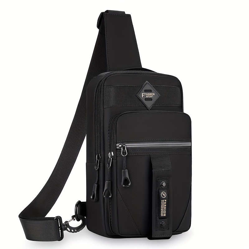 ShiLan Men's Outdoor Chest Bag - Stylish Nylon Crossbody, Casual Multi-Functional Sports Sling with Adjustable Strap (100-1.0cm), Zip Closure, and Multiple Compartments for Daily Commute & Adventures, Crossbody Bag