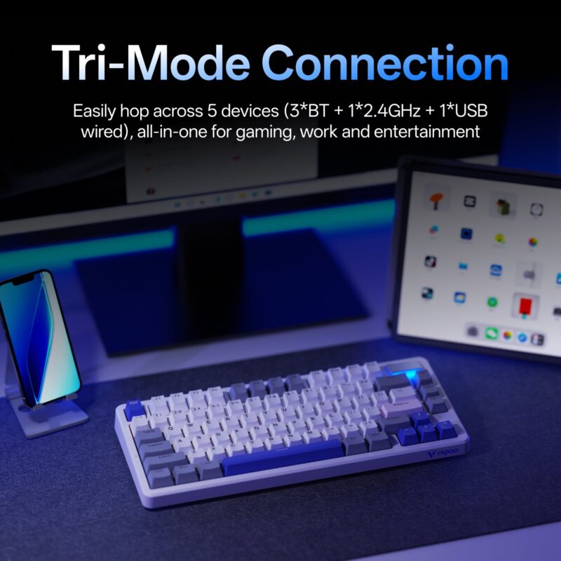 Rapoo V700DIY-75 Wireless Mechanical Gaming Keyboard Creamy Sound