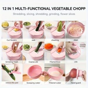 12-in-1 Pro Vegetable Chopper: Multi-Slicer & Dicer Kitchen Tool
