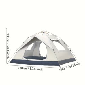 4-Person Automatic Pop-Up Tent: Waterproof Oxford Fabric Family Camping Tent with Mesh Windows
