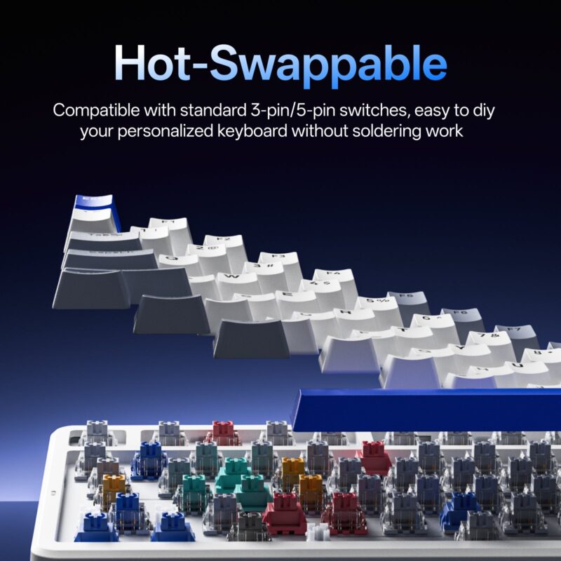 Rapoo V700DIY-75 Wireless Mechanical Gaming Keyboard Creamy Sound
