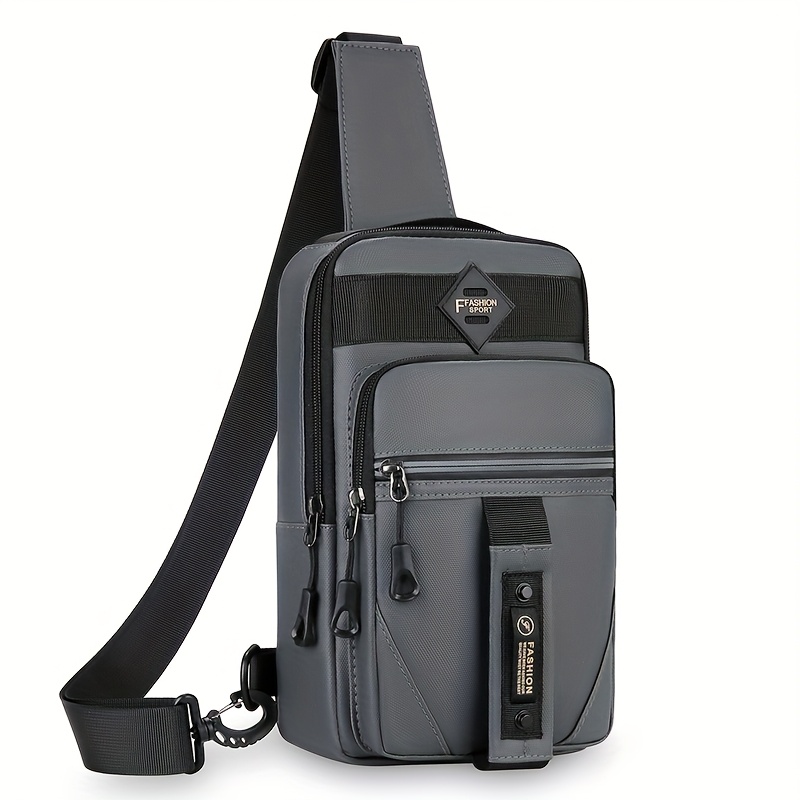 ShiLan Men's Outdoor Chest Bag - Stylish Nylon Crossbody, Casual Multi-Functional Sports Sling with Adjustable Strap (100-1.0cm), Zip Closure, and Multiple Compartments for Daily Commute & Adventures, Crossbody Bag