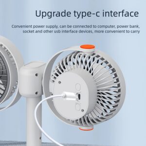 2026 Dual-Head 3-in-1 Circulating Fan: 5-Speed USB Rechargeable Clip & Wall-Mount Fan