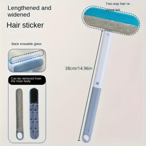 Long-Handle Pet Hair Remover: Durable Roller for Cat & Dog Fur on Sofas & Beds