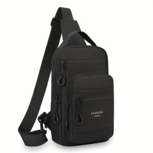 ShiLan Men's Outdoor Chest Bag - Stylish Nylon Crossbody, Casual Multi-Functional Sports Sling with Adjustable Strap (100-1.0cm), Zip Closure, and Multiple Compartments for Daily Commute & Adventures, Crossbody Bag