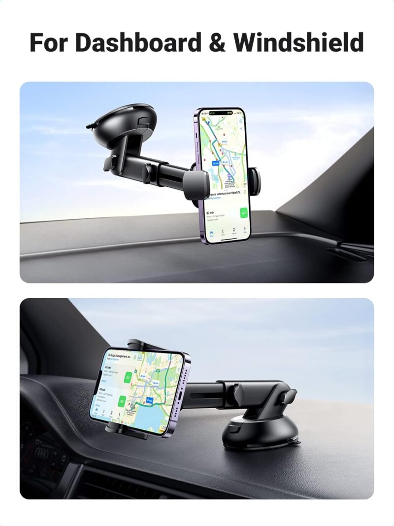 UGREEN Car Phone Holder Mount. Dashboard Windshield Smartphone Cradle. Strong Suction. Compatible with iPhone 16 Pro Max. Galaxy S24 Ultra