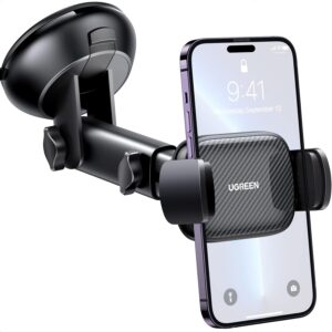 UGREEN Car Phone Holder Mount. Dashboard Windshield Smartphone Cradle. Strong Suction. Compatible with iPhone 16 Pro Max. Galaxy S24 Ultra