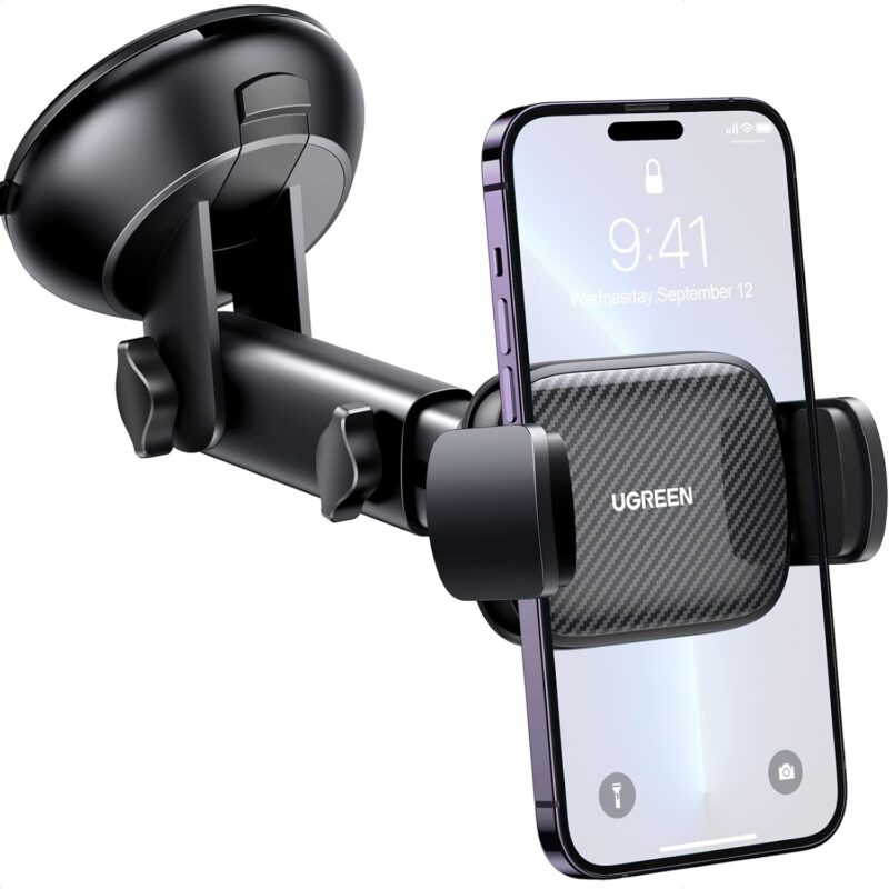 UGREEN Car Phone Holder Mount. Dashboard Windshield Smartphone Cradle. Strong Suction. Compatible with iPhone 16 Pro Max. Galaxy S24 Ultra