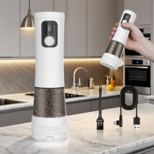 1pcu002F2pcs Automatic Electric Pepper & Salt Grinder – LED Display Stainless Steel Mill, External Coarseness Adjustment