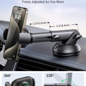 UGREEN Car Phone Holder Mount. Dashboard Windshield Smartphone Cradle. Strong Suction. Compatible with iPhone 16 Pro Max. Galaxy S24 Ultra