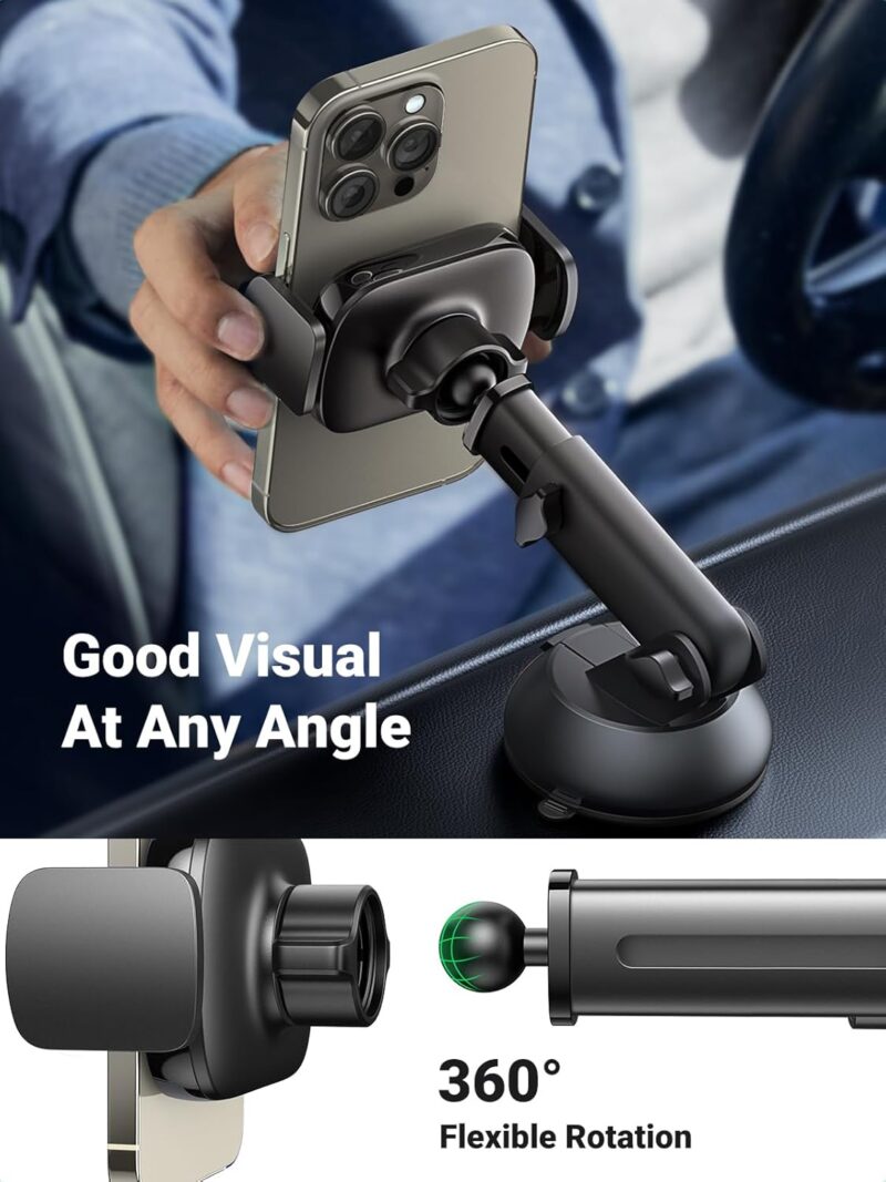 UGREEN Car Phone Holder Mount. Dashboard Windshield Smartphone Cradle. Strong Suction. Compatible with iPhone 16 Pro Max. Galaxy S24 Ultra