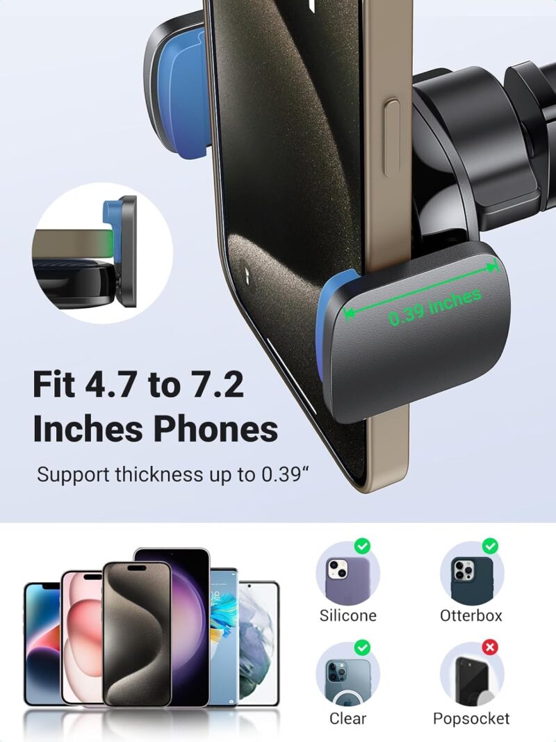 UGREEN Car Phone Holder Mount. Dashboard Windshield Smartphone Cradle. Strong Suction. Compatible with iPhone 16 Pro Max. Galaxy S24 Ultra