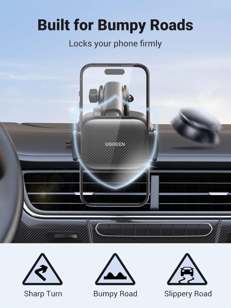 UGREEN Car Phone Holder Mount. Dashboard Windshield Smartphone Cradle. Strong Suction. Compatible with iPhone 16 Pro Max. Galaxy S24 Ultra