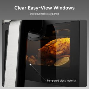 Simplus 10L Dual-Basket Air Fryer: Transparent Window + Clear LCD Display, 11 Predefined Settings, Perfect for Family Events