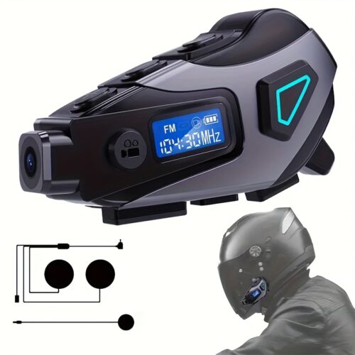 9dcd7f63-b951-446d-b9fd-8fe54c59a23d.jpg 5-in-1 Motorcycle Helmet Headset: 2K DVR Camera, Bluetooth 5.4 & Smart Noise Reduction (32GB Card Included)