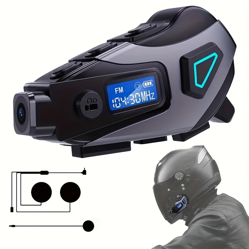 5-in-1 Motorcycle Helmet Headset: 2K DVR Camera, Bluetooth 5.4 & Smart Noise Reduction (32GB Card Included)