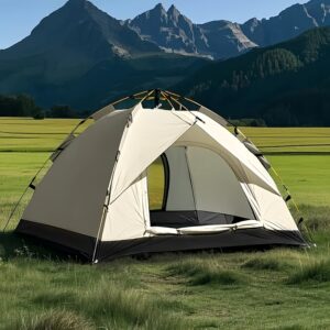 4-Person Automatic Pop-Up Tent: Waterproof Oxford Fabric Family Camping Tent with Mesh Windows