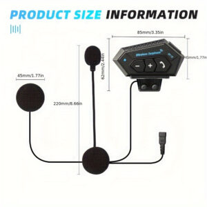 Wireless 12, Wireless Motorcycle Helmet Earphone Headset for Hands-Free Calls And Stereo Music Playback