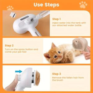 3-in-1 Steamy Pet Brush: Electric Spray Grooming & One-Click Hair Removal for Cats & Dogs