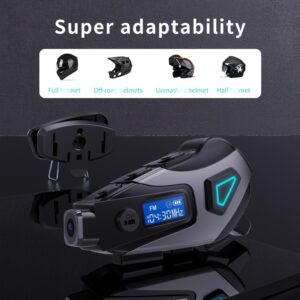 5-in-1 Motorcycle Helmet Headset: 2K DVR Camera, Bluetooth 5.4 & Smart Noise Reduction (32GB Card Included)