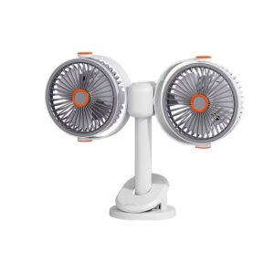 2026 Dual-Head 3-in-1 Circulating Fan: 5-Speed USB Rechargeable Clip & Wall-Mount Fan